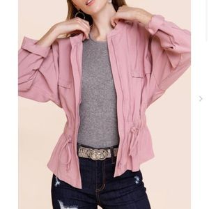 NWT light mauve pink utility jacket blazer